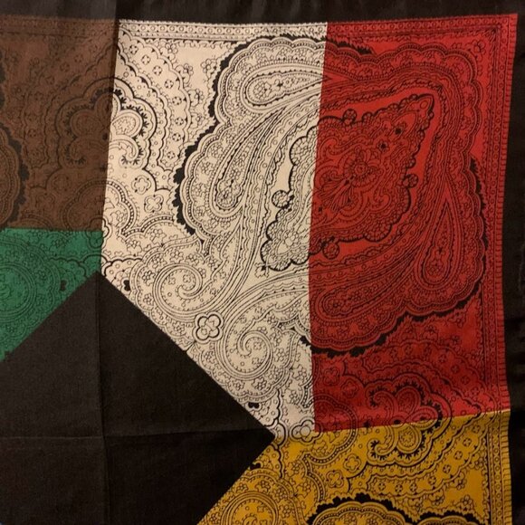 Vintage Dumont 100% Silk Scarf Made in Italy 18” Square Geometric Paisley - Picture 5 of 7
